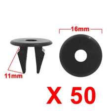 50Pcs 10mm Hole Dia Black Car Bumper Fender Square Plastic Rivets Retainer Clip
