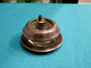 VTG Frank M Whiting Sterling Silver & Glass Table Cigarette Lighter 1960's 8.25