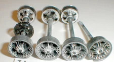7 Large 1963 CUSTOM DRILLED Chrome Wire Wheels 4 Axle Gear Strombecker Slot Car