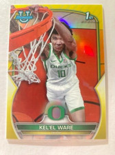 KEL' EL WARE 2022-23 BOWMAN U 1ST RC CARD 68 YELLOW COLOR MATCH ! REFRACTOR /75