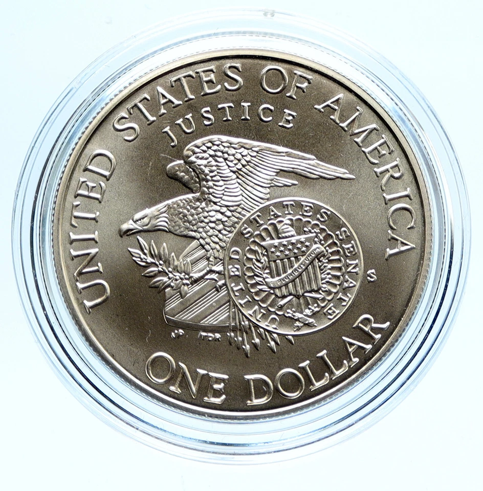 1998 S UNITED STATES US JUSTICE Robert F. Kennedy BU Silver Dollar Coin i96384 - Image 2 of 3