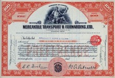 Canada - Mercantile Transport & Forwarding Ltd., 1938 (100 Shares Pref.)