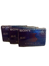 3 SONY HIFI 60 MINUTE AUDIO CASSETTE TAPE C-60HFB NEW AND SEALED