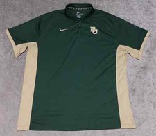 Nike Dri-Fit Baylor University Bears Polo Shirt Men's 2XL Green Short Sleeve