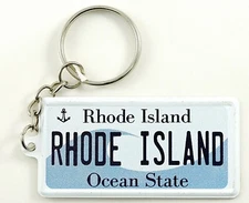 Rhode Island License Plate Aluminum Ultra-Slim Souvenir Keychain 2.5"x1.25x0.06"