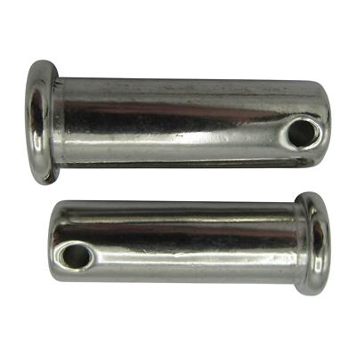 Stainless Steel Clevis Pins 8MM X 24MM With Hole X2  Flat Head Retaining Fastener 27147148 - View #2