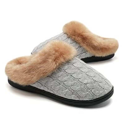 Slipper for Mens Womens Ladies Memory Foam Slippers House Knitted  Slippers UK
