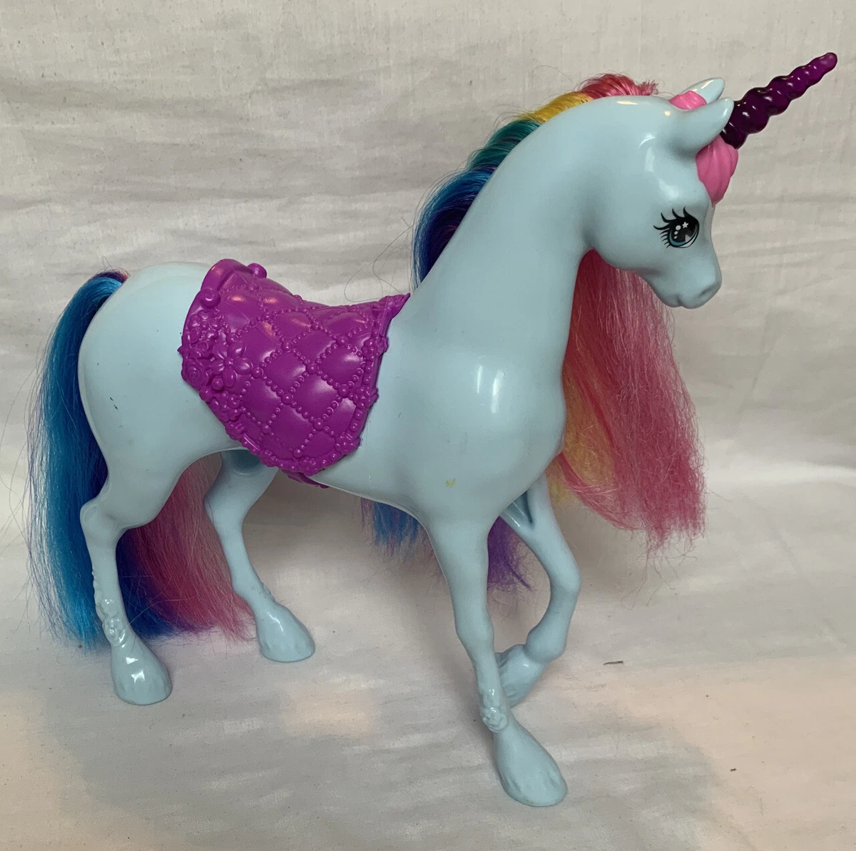 RARE Mattel Barbie Doll Unicorn Toy Rainbow Hair Streaks Blue and
