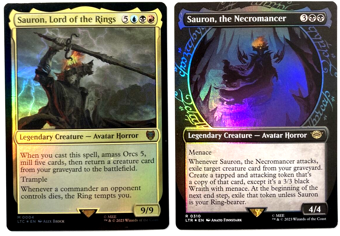 MTG Sauron, the Necromancer SHOWCASE FOIL + Sauron, Lord of the