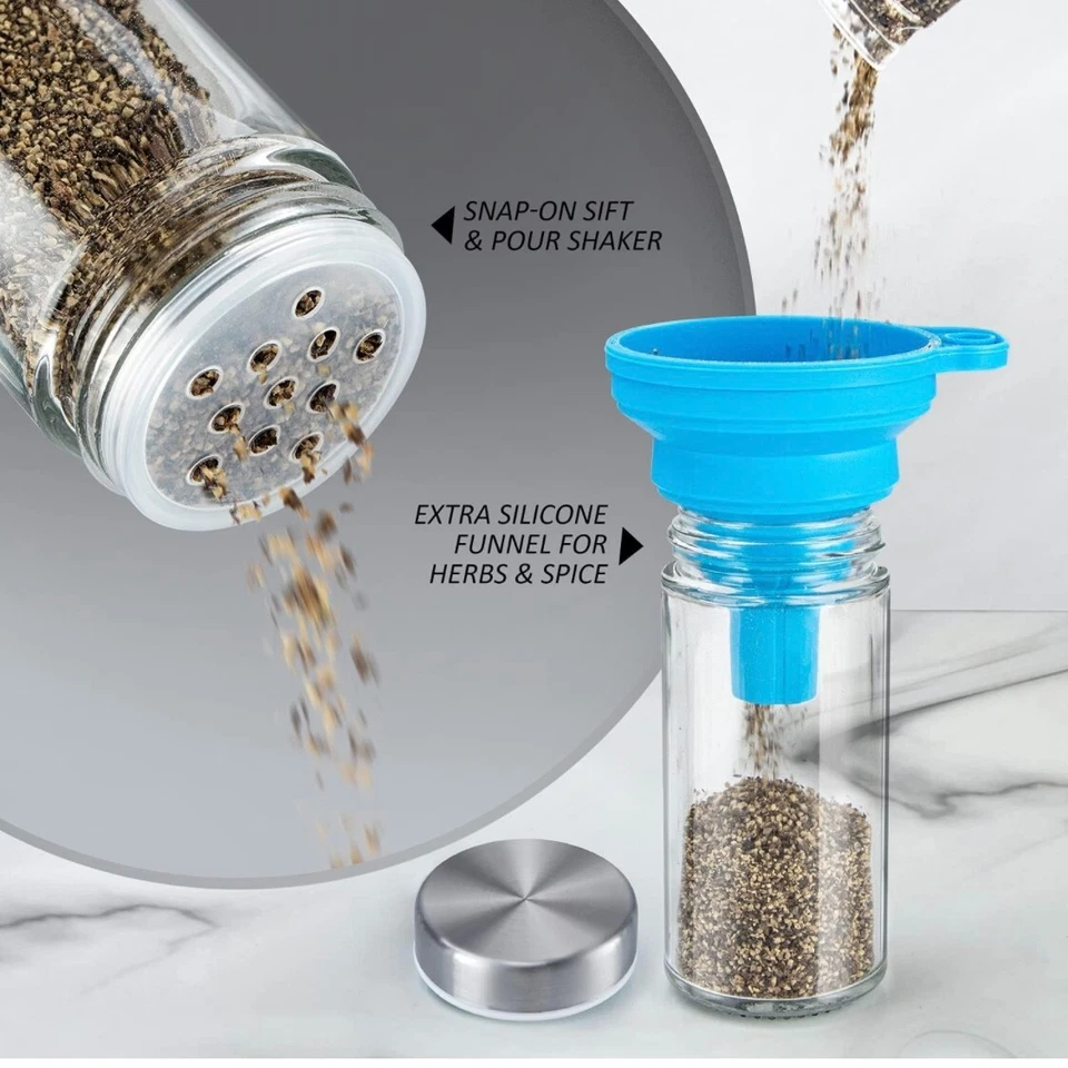 Organizador de condimentos para estante de especias de 16 tarros encimera giratoria soporte de acero inoxidable Foto 3 de 4