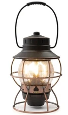 Barebones Living Railroad Lantern LED Rechargeable Vintage Steel Construction