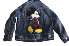 Gap Disney Mickey Mouse Toddlers Sz 3T Embroidered Denim Jacket Blue Jean Unisex