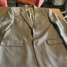 Vintage Polo Ralph Lauren Blazer Mens 42L Tan Houndstooth Sports Jacket-READ
