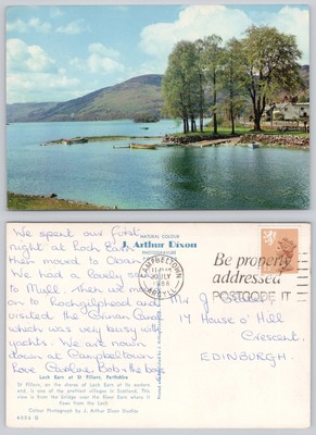 c30095 Loch Earn St Fillans Perthshire Schottland Postkarte 1988 Briefmarke