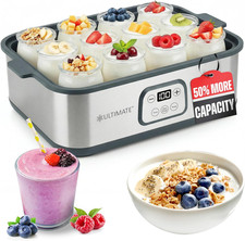 Ultimate Probiotic Yogurt Maker XL Adjustable Temperature Time 12 Glass Jars