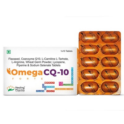 Healing Pharma Omega CQ10 Forte Heart Support 10 Veg Tablets