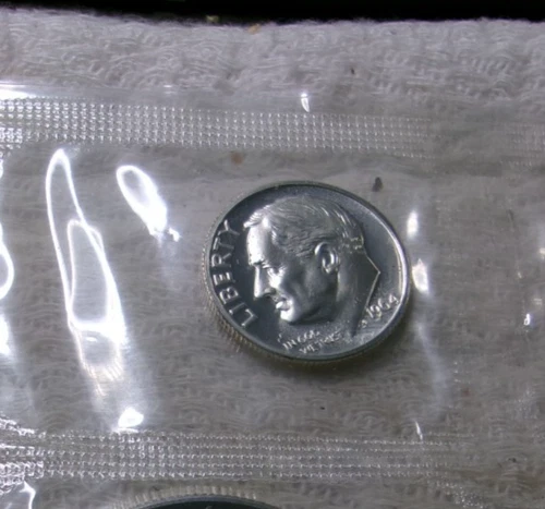 1964 P Silver Proof Roosevelt Dime 10 Cents Proof Set Cello