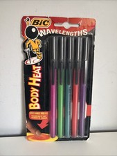 Penna vintage NUOVA Bic lunghezze d'onda corpo calore nero USA 1994 90s inchiostro sigillato medio