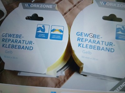 Workzone Gewebeband Reparatur Klebeband   Gelb , 3. Rollen neu