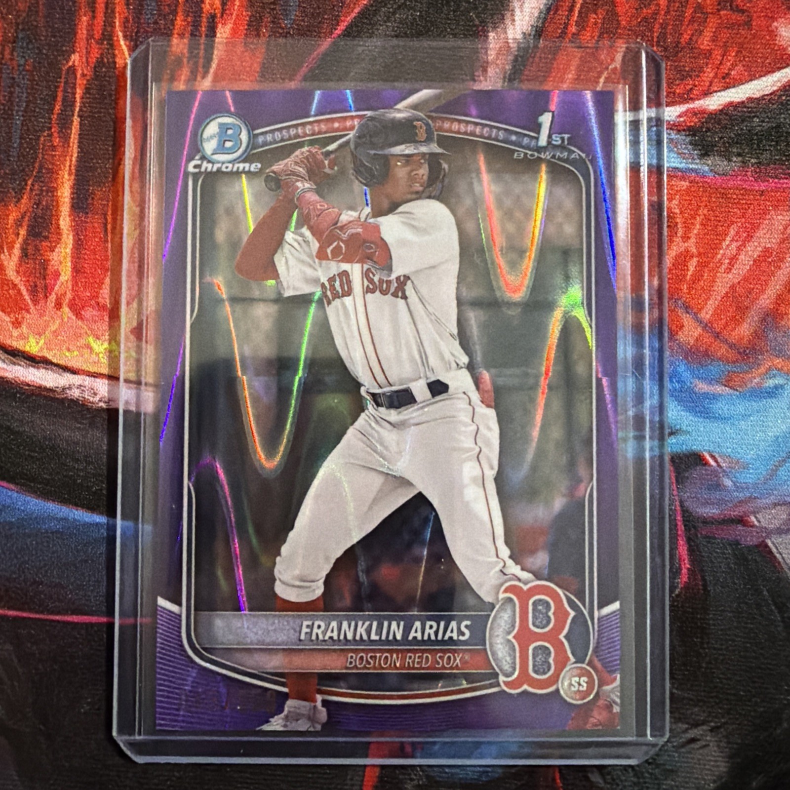 2025 Bowman Chrome Franklin Arias Purple Chrome Refractor 1st Bowman /250