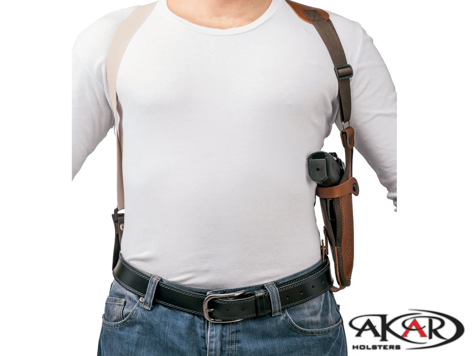 Vertical Shoulder Leather Holster Fits Ruger P345 - Image 2 of 4