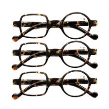 3 PACK Reading Glasses Personalitiy Round Square Readers Purple floral Leopard