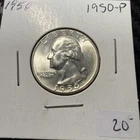 1950 P Silver Washington Quarter Uncirculated