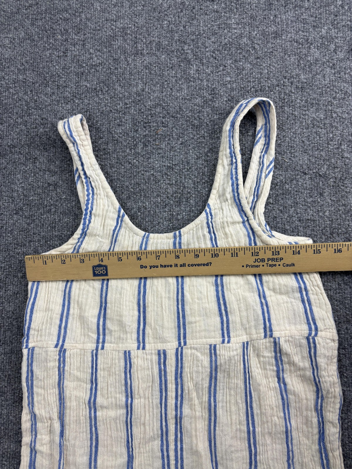 Rip Curl Romper Womens XS White Blue Stripe Sleeveless Cotton Jumpsuit Beachy