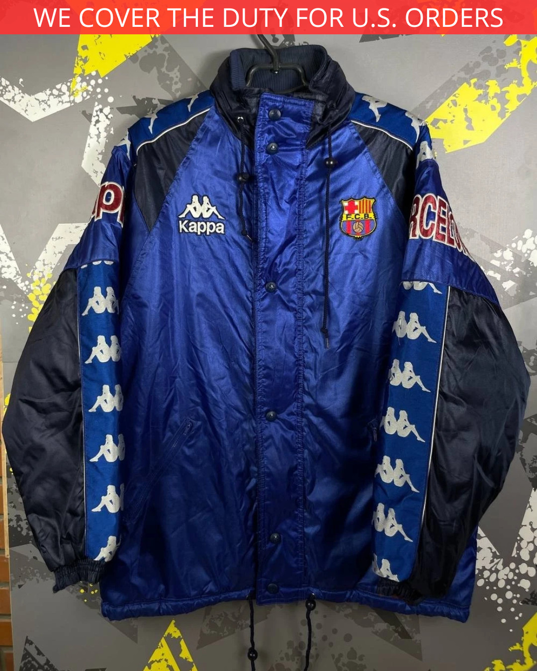 Chaqueta de Invierno Fútbol Fútbol Fútbol Barcelona Rara Vintage Años 90 Kappa Hombres Talla L ig93