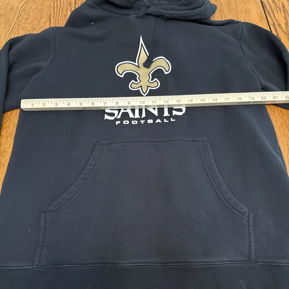 Ropa del equipo de la NFL New Orleans Saints sudadera con capucha negra grande manga larga Foto 3 de 4