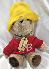 Paddington Bear Plush 1981 Eden Toys 16" Stuffed P.B. Red Sweater Yellow Hat
