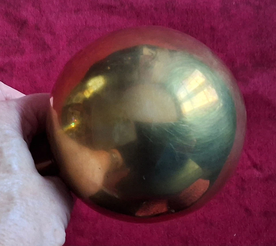 Ancienne Boule de Rampe d' Escalier à Visser en Laiton Début XXème - Photo 3/4