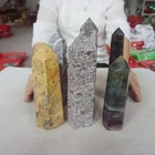 11.2LB 6Pcs A Set Of Natural Quartz Crystal Jasper Point Tower Polished Healing