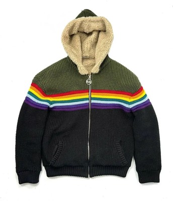 GCDS Hooded Sherpa Knit Bomber jacket