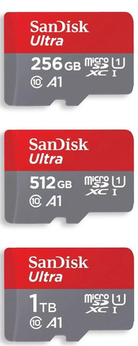 SanDisk MicroSDXC MicroSD Ultra 256GB 512GB 1TB 2TB Memory Card A1 UHS-I 120MB/s