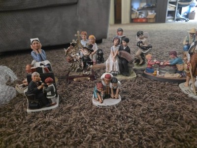 Vintage Norman Rockwell Figurine Lot   Porcelain Collectibles   Multiple Scenes