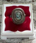 Vintage Sterling Silver Abalone Shell Poison Ring Locket Secret Box SHIPS FREE