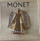 New Monet Angel Lapel Pin Gold-Tone with Rhinestones Beautiful Gift - NEW — photo 1