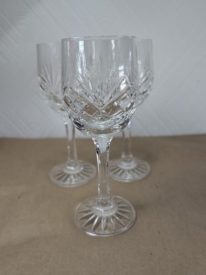 3x Zawiercie Kristall MONIKA x2 echte handgeschliffene Weingläser - 6-3/8'' hoch 
