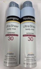 Ultra Sheer Lightweight Sunscreen Spray - SPF 30 - 2 CANS 5 OZ EACH Sku50