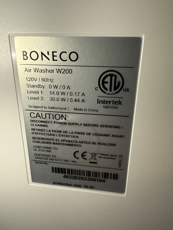 Boneco AIR Washer W200 Humidificador Híbrido y Purificador de Aire, 3 en 1 Foto 4 de 4