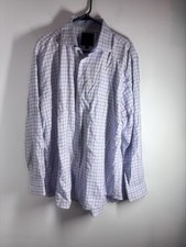Tattersall London Men's Button Front Shirt 100 Cotton Multi Plaid-Sz 17.5 34/35