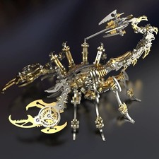 Gold Cyber Scorpion 3D Metal Mechanical Model Kit   DIY Alloy Puzzle Toy