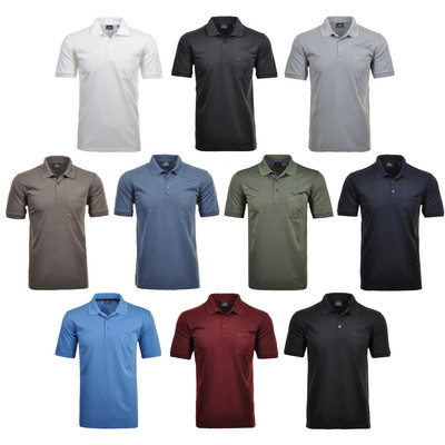 RAGMAN Herren Poloshirt - Oberteil, Softknit-Polo, Baumwollmischung, Brusttas...