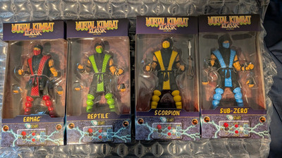 McFarlane Mortal Kombat Klassic 4 Figures Reptile Sub-Zero Scorpion Ermac New