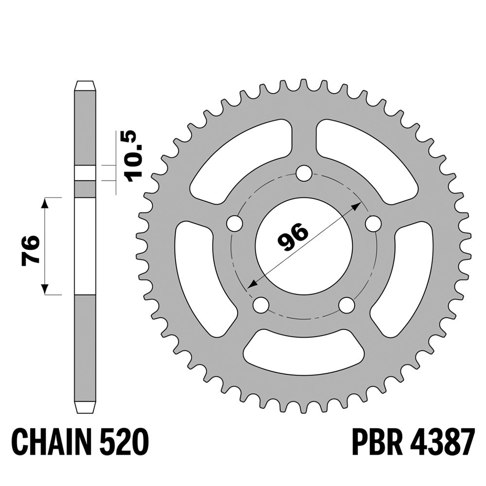 Pignon arrière PBR 42 dents en acier pour Laverda 750 Formula 1999