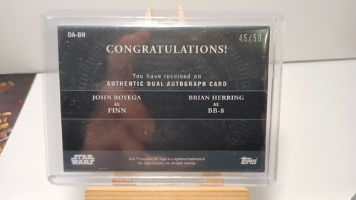 2018 Topps Star Wars Masterwork Dual Auto Boyega as Finn & Herring as BB-8 45/50 - Picture 5 of 5