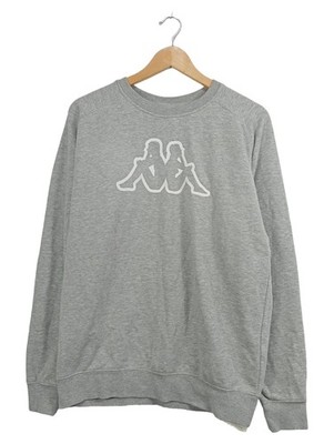 Kappa Herren Sweatshirt L Grau Baumwolle Logo Freizeit Sport Pullover