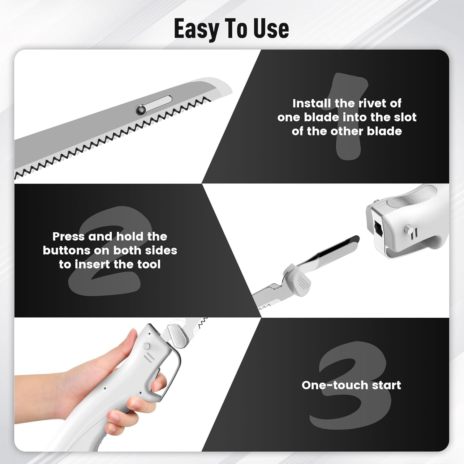 Electric Knife for Meat Slicing, Electric Bread Knife with 4 Stainless Steel Bla