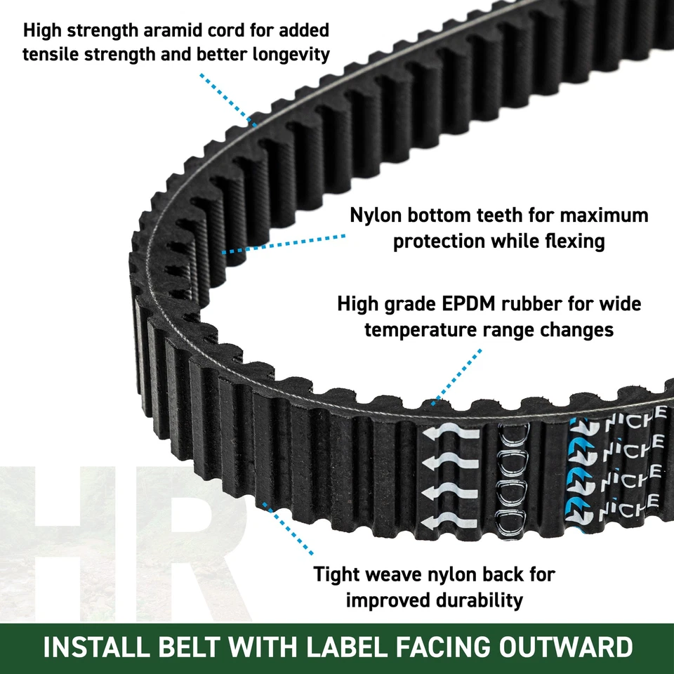 NICHE HERCULES Drive Belt for Polaris Ranger 900 Crew Diesel HST 3211135 - Image 4 of 4